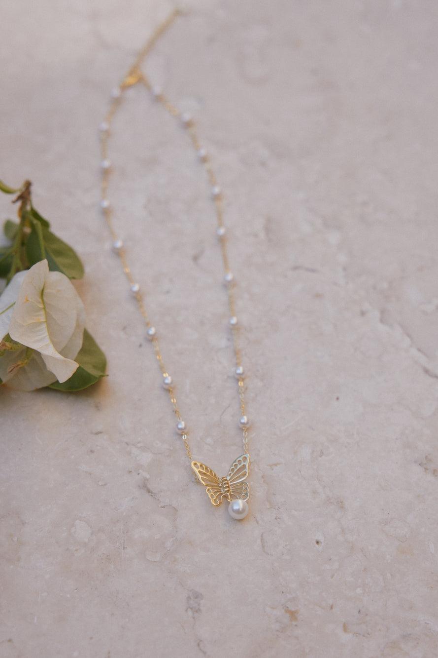 18K Gold Plated Butterfly Detail Necklace Gold Product Image