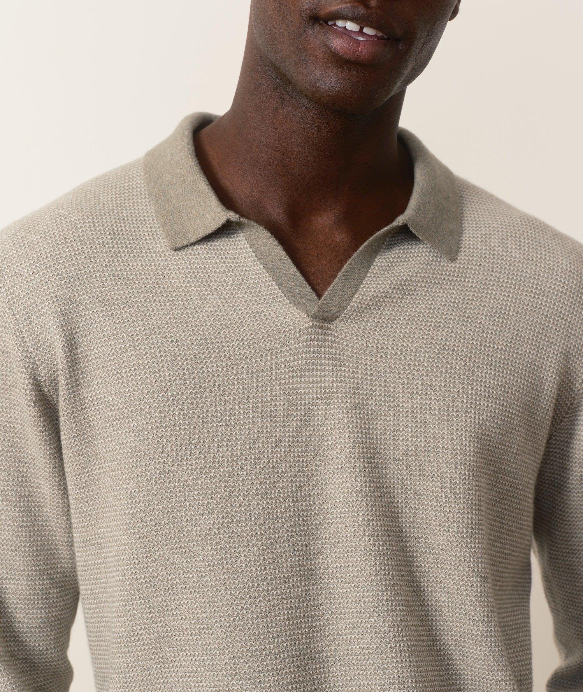 Liam Long Sleeve Sweater Polo Product Image