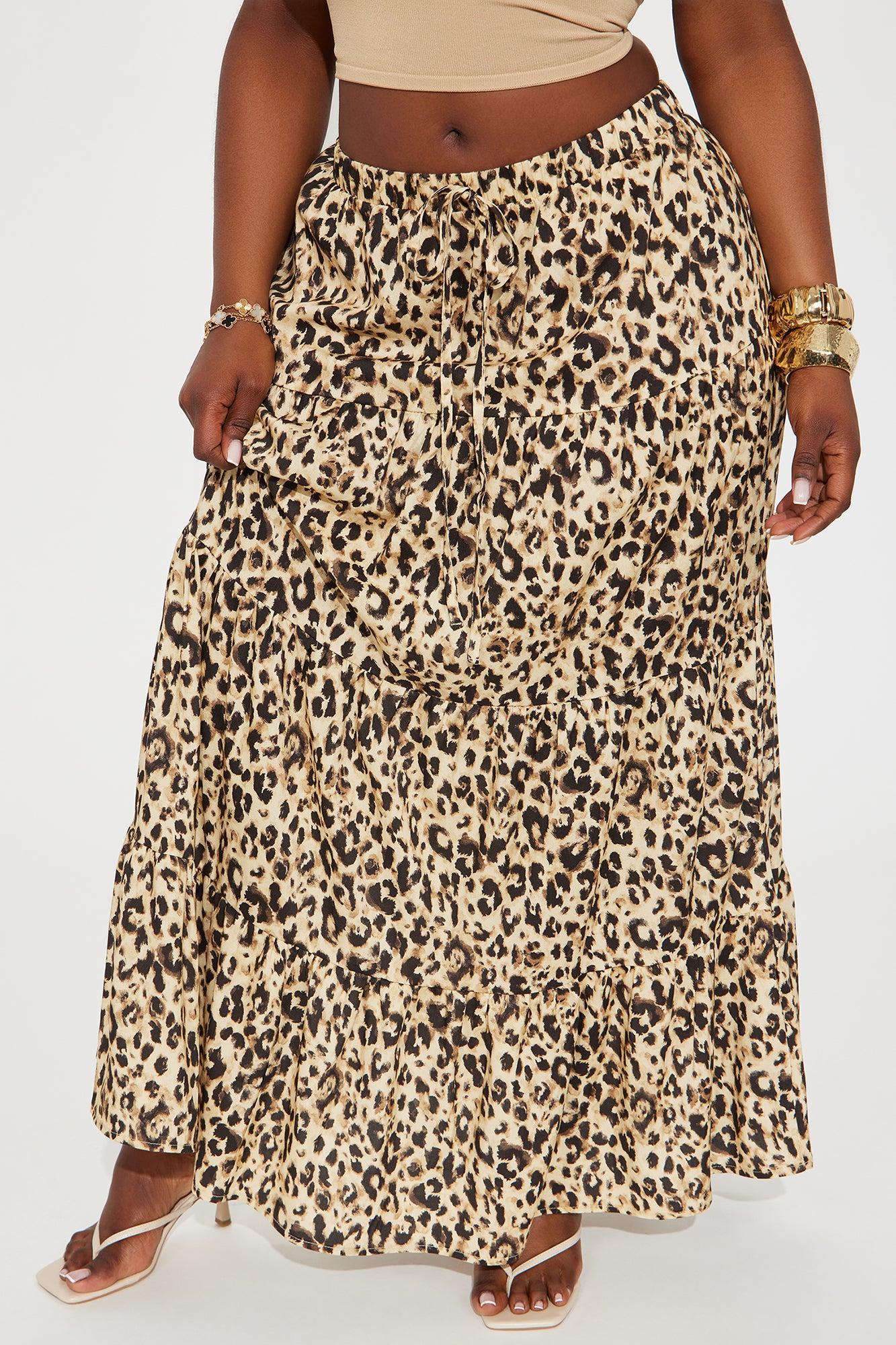 On The Lookout Leopard Maxi Skirt - Brown/combo Product Image