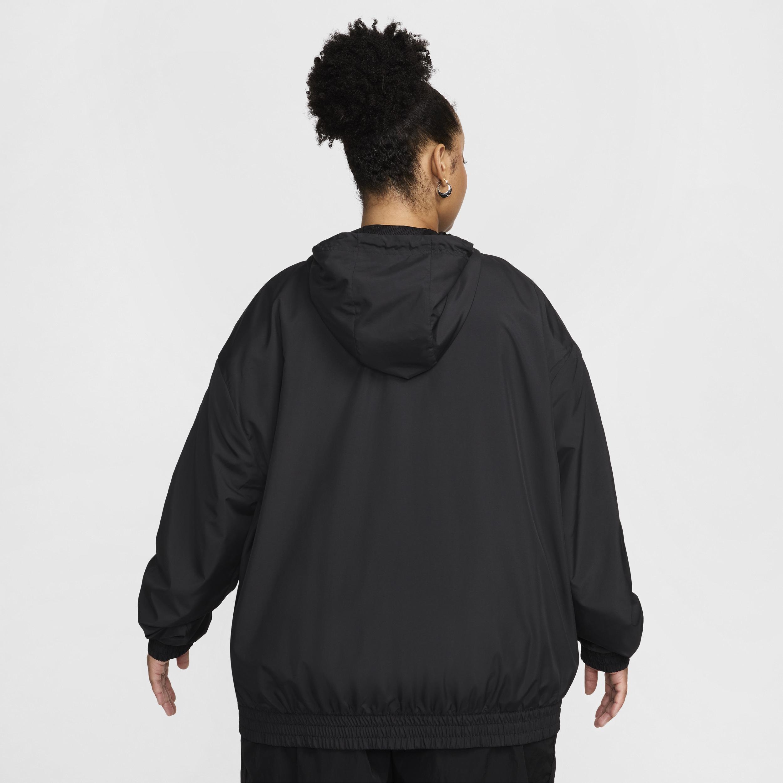 Womens Nike Sportswear Classic Wovens Loose UV Hooded Jacket (Plus Size) | FV6300-010 Product Image