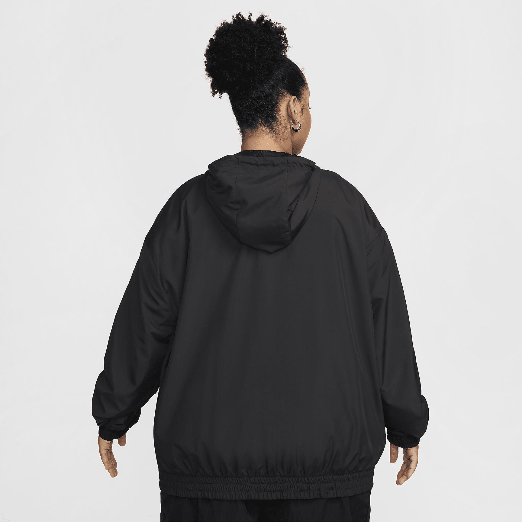 Womens Nike Sportswear Classic Wovens Loose UV Hooded Jacket (Plus Size) | FV6300-010 Product Image
