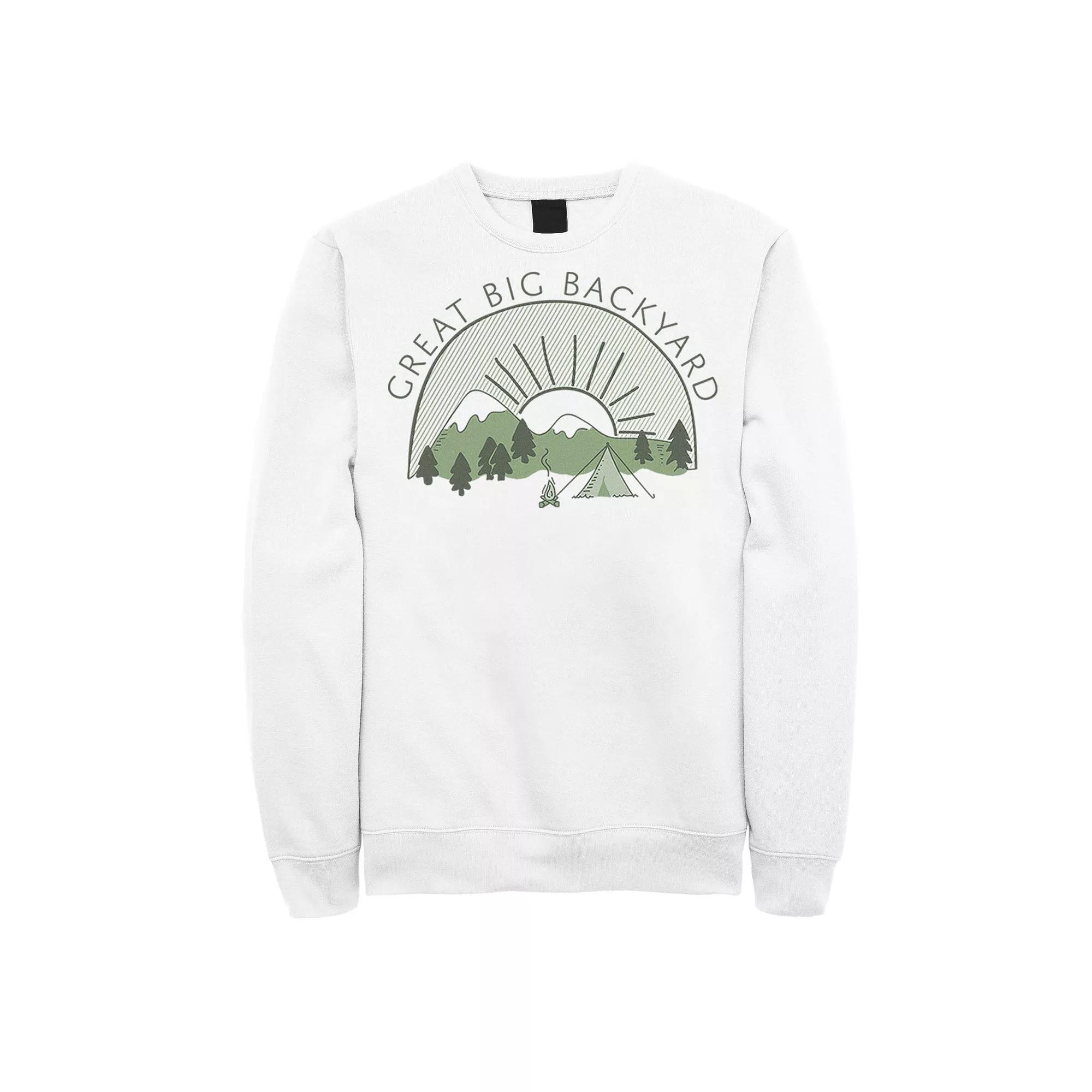 Men's Great Big Backyard Camping Sweatshirt, Size: Large, White Product Image