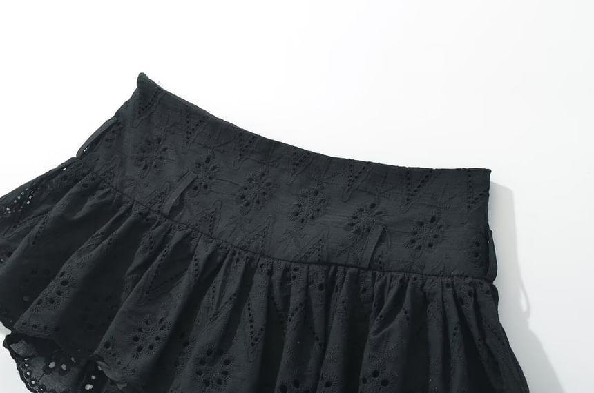 Low Waist Plain Mini Skirt Product Image