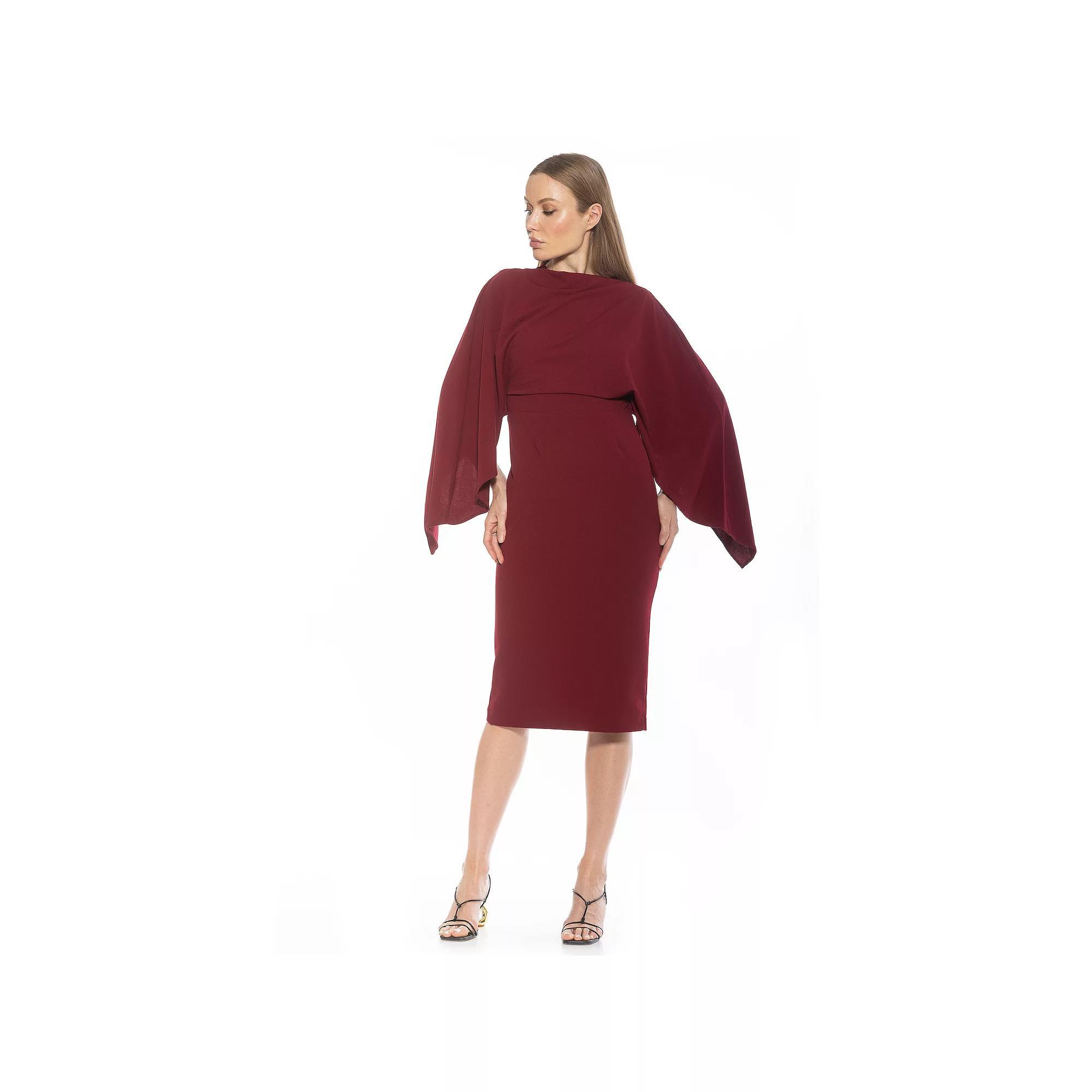 Women's ALEXIA ADMOR Vida Draped Cape Sleeve Sheath Dress,  Product Image