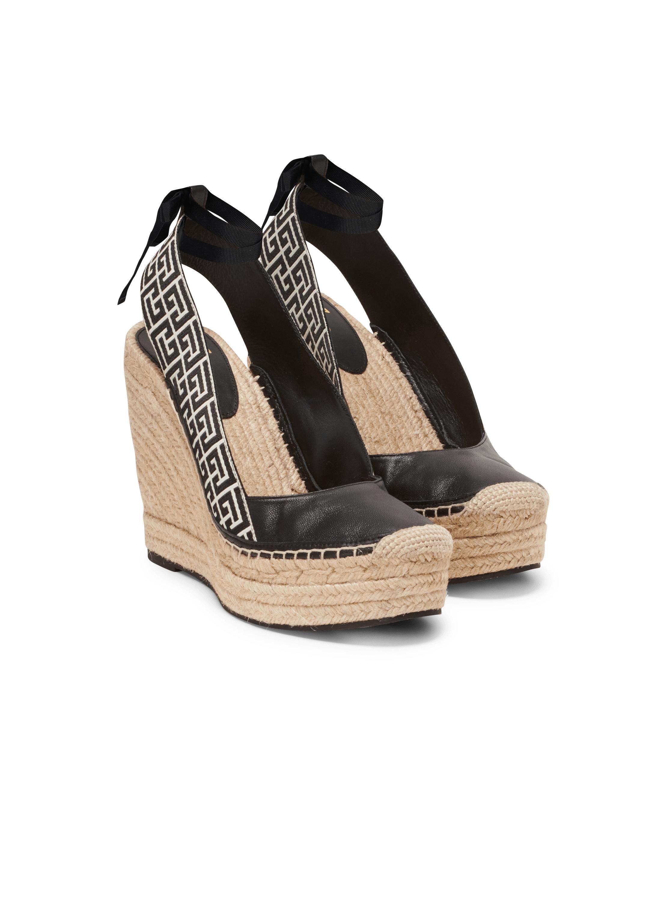 Alex monogram jacquard and leather espadrilles Product Image