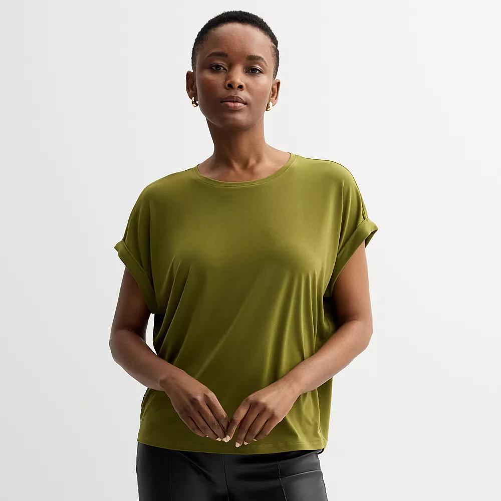 Women's Nine West Crewneck Dolman Tee, Size: Small, Olive Green Product Image
