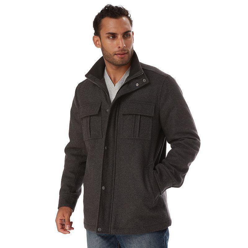 Mens Apt. 9 Wool Zip Front Coat Product Image