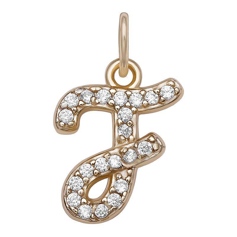 LC Lauren Conrad Sterling Silver Cubic Zirconia Initial Charm, Womens, Sterling Silver X Product Image