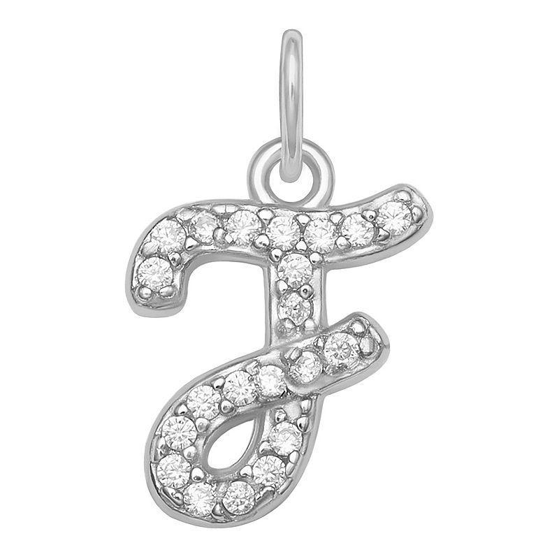 LC Lauren Conrad Sterling Silver Cubic Zirconia Initial Charm, Womens, Sterling Silver X Product Image