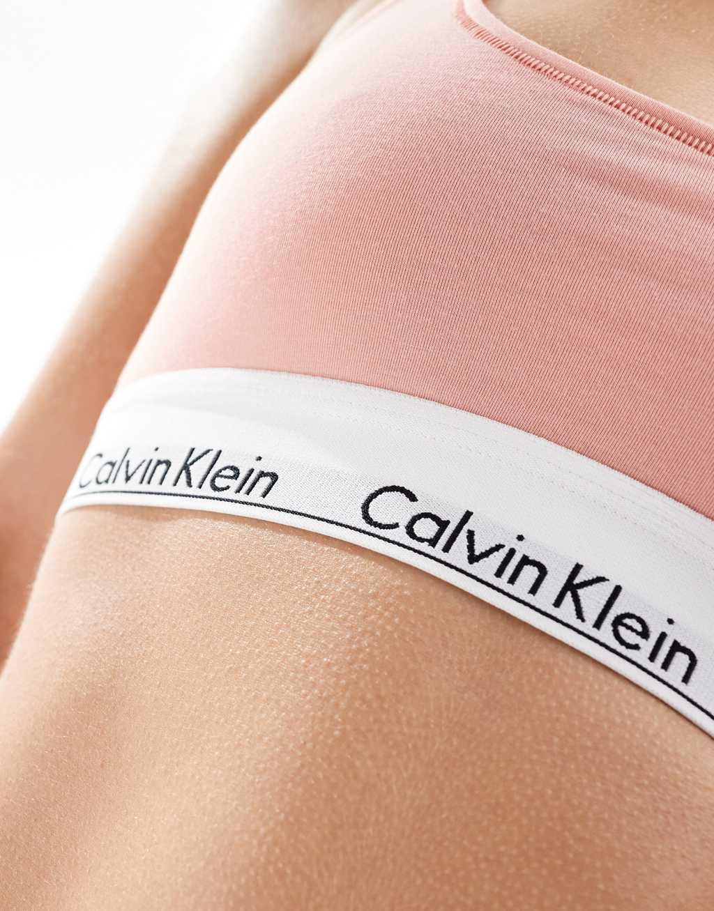 Calvin Klein modern cotton unlined bralette in coral Product Image