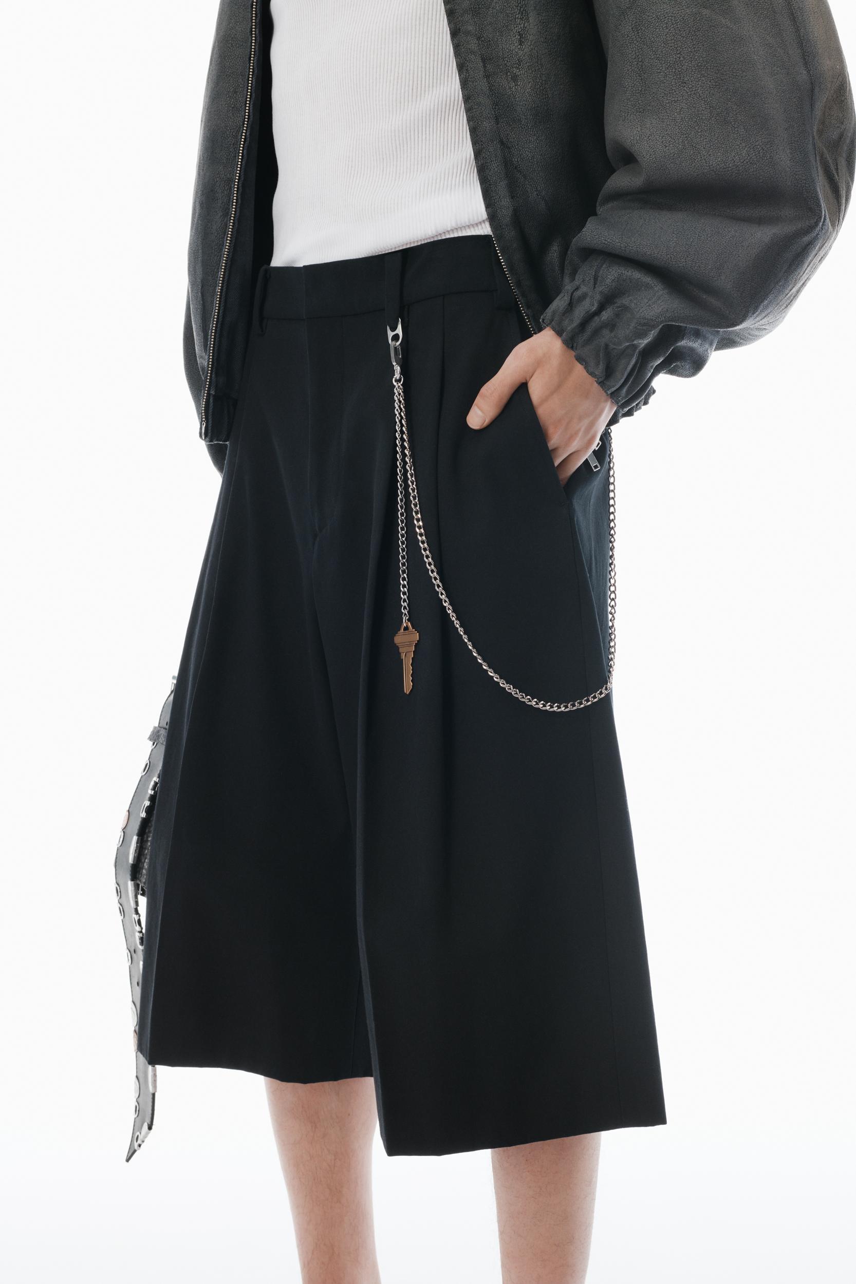 Black Cotton Shorts With Key Hardware  Product Image