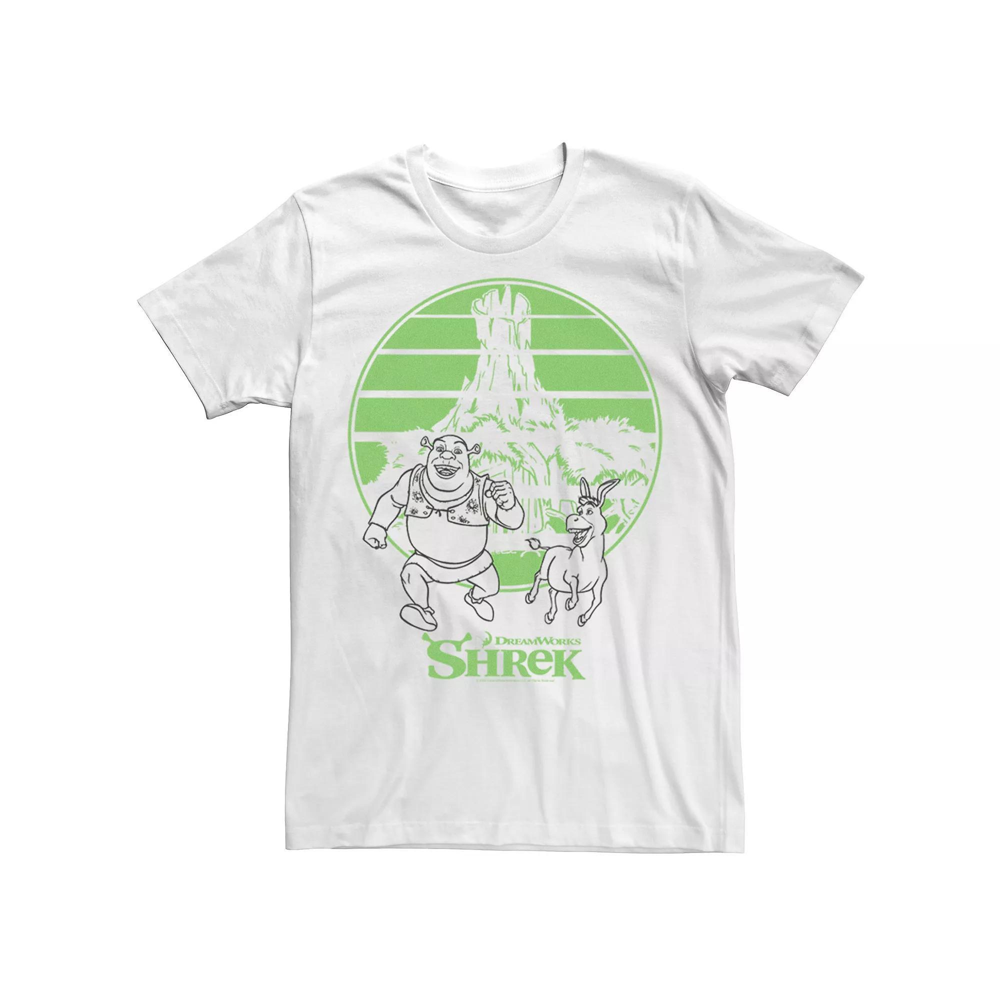 Men's Shrek & Donkey Retro Swamp Outline Tee,  Product Image