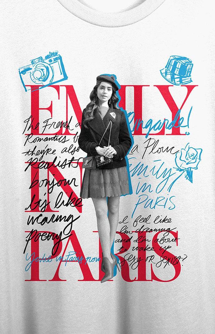 Juniors' Emily in Paris Sketch Art Graphic Tee, Girl's, Size: Large, White Product Image