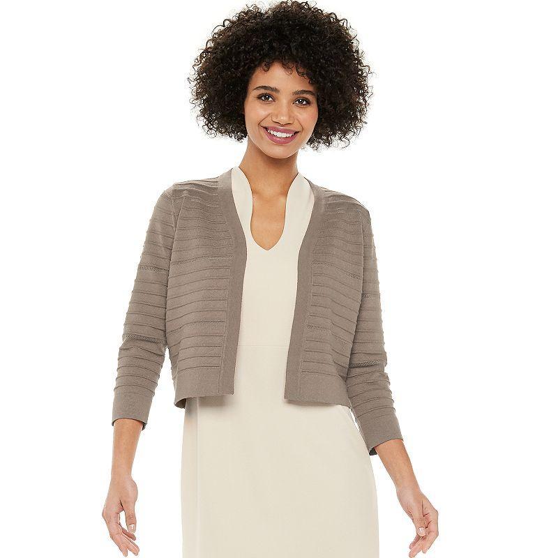 Womens Nina Leonard Open-Weave Knit Bolero Product Image