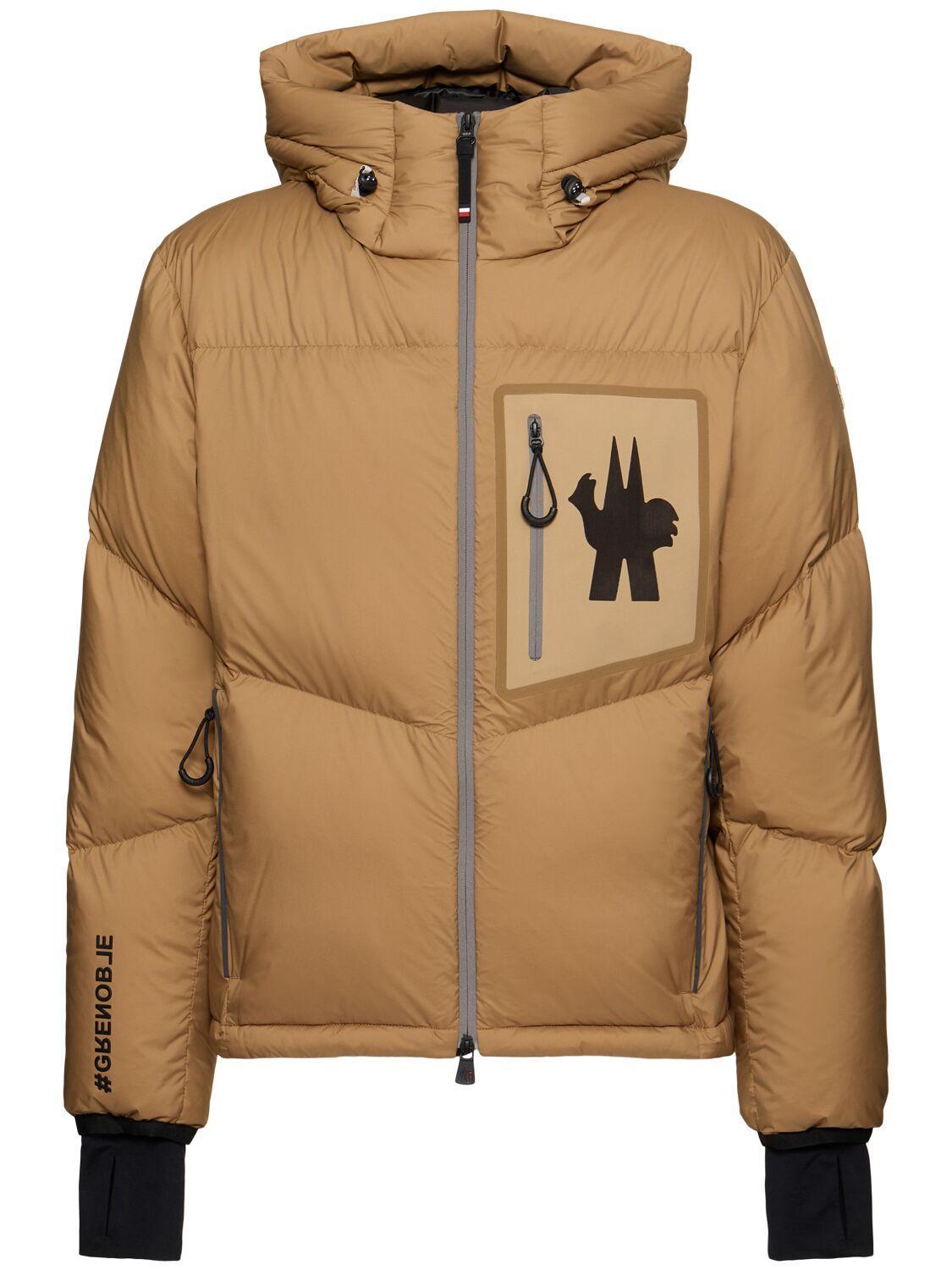 MONCLER Mandres Nylon Down Jacket In Beige Product Image