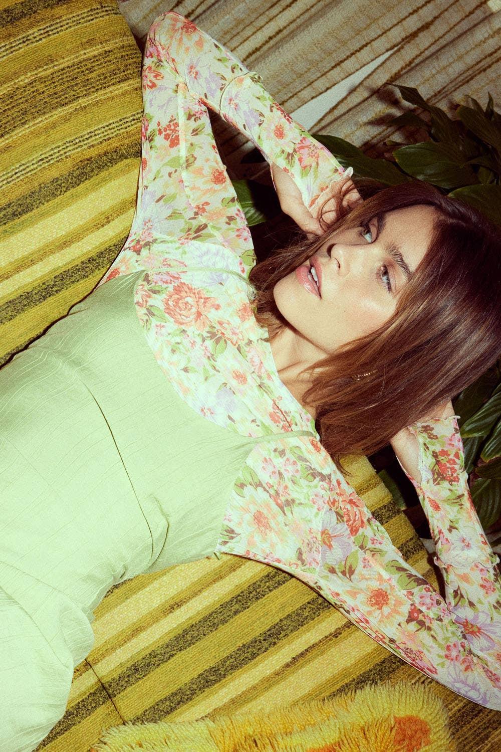 Tricia Floral Mesh Top Product Image