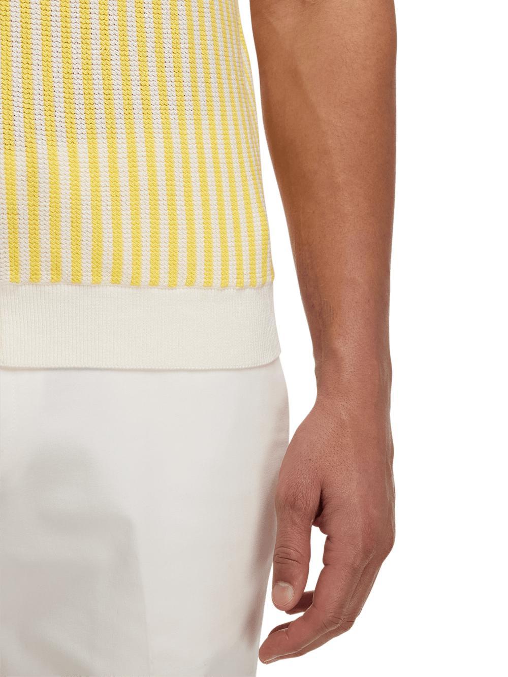 Cotton Button Front Polo - Yellow Product Image