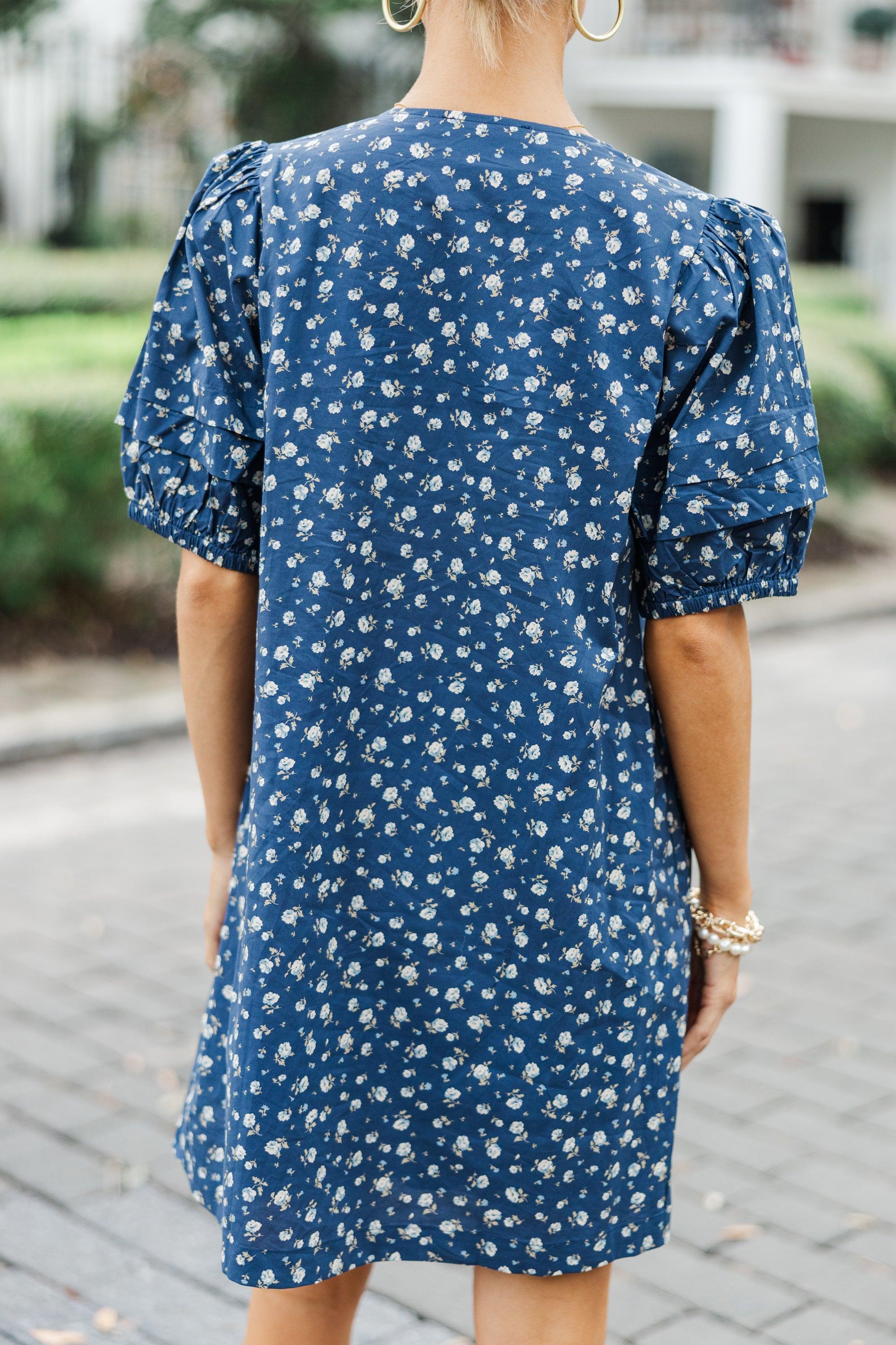 All On Your Own Navy Ditsy Floral Dress Female Product Image