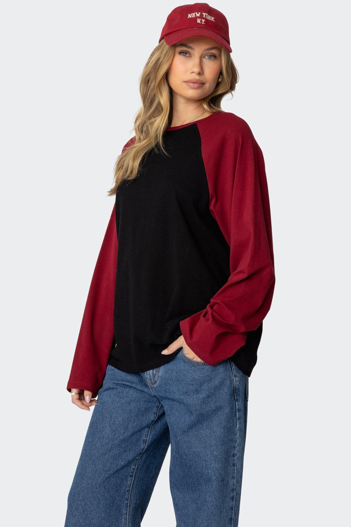 Oversized Raglan Long Sleeve T Shirt Product Image