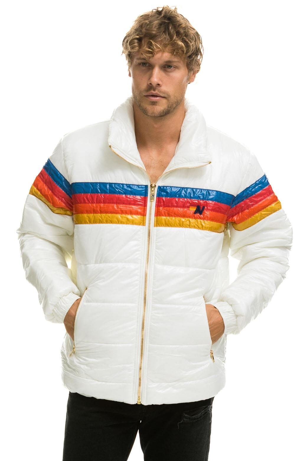 4 STRIPE LUXE TRAVELER JACKET - GLOSSY WHITE Male Product Image