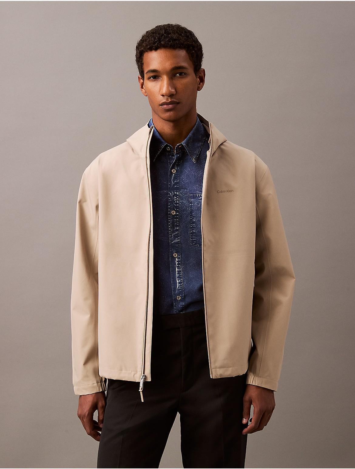 Calvin Klein Mens Water Resistant Unlined Rain Jacket - Black Product Image