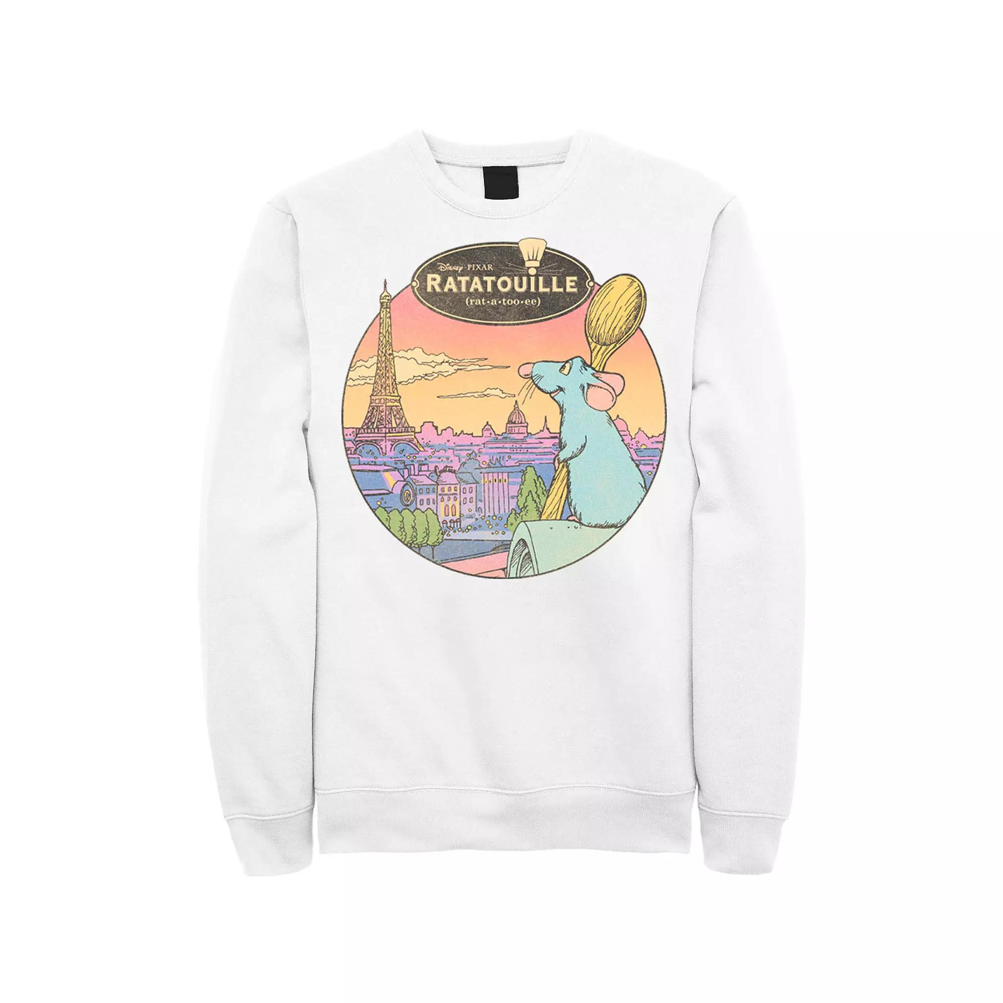 Disney / Pixar's Ratatouille Men's Over Look Paris Sweatshirt, Size: 3XL, White Product Image