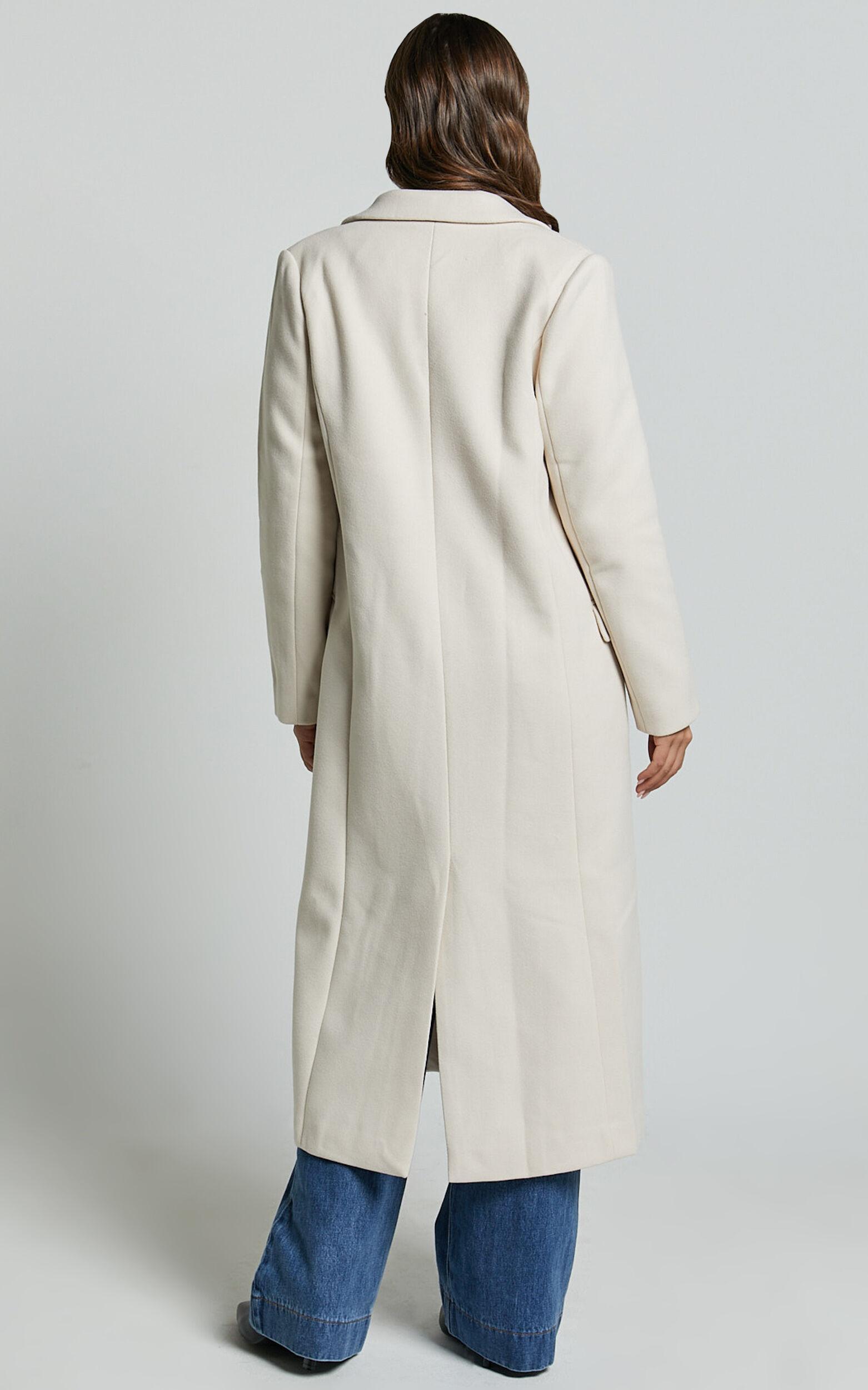 Colby Coat - Tailored Longline Coat in Stone Product Image