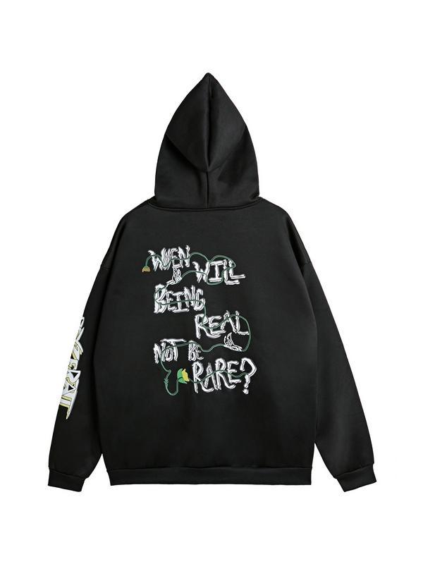 Men's Skull Skeleton Print Oversized Hoodie Product Image