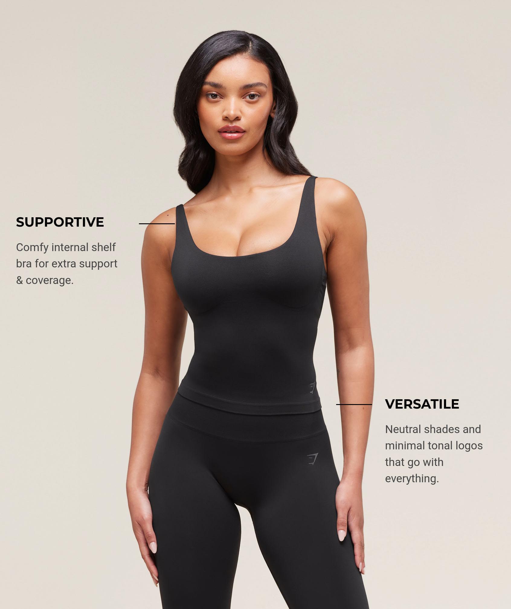 Gymshark Soft Sculpt Tank With Shelf - Black Female Product Image
