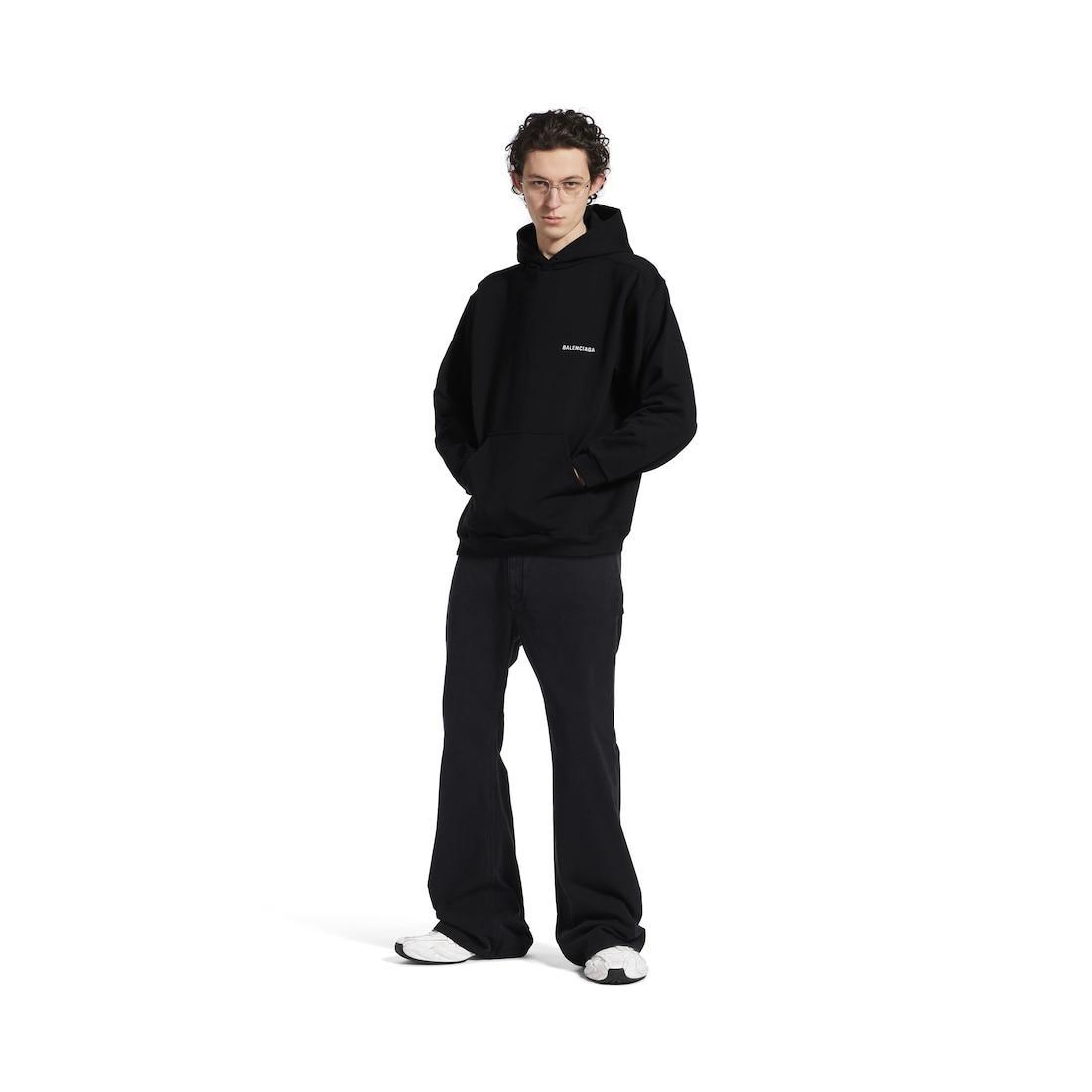 Balenciaga Back Hoodie Regular Fit in Black Product Image