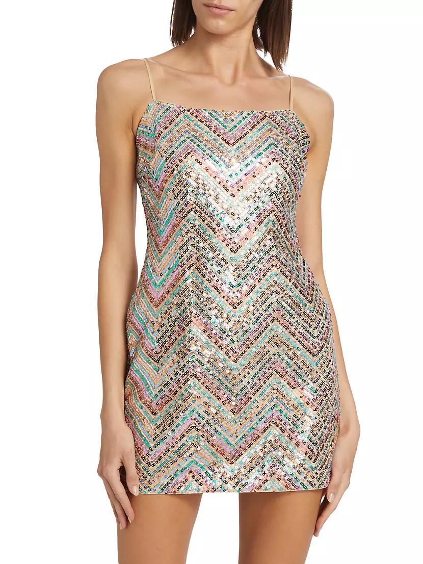 Colette Chevron Sequin Minidress Product Image