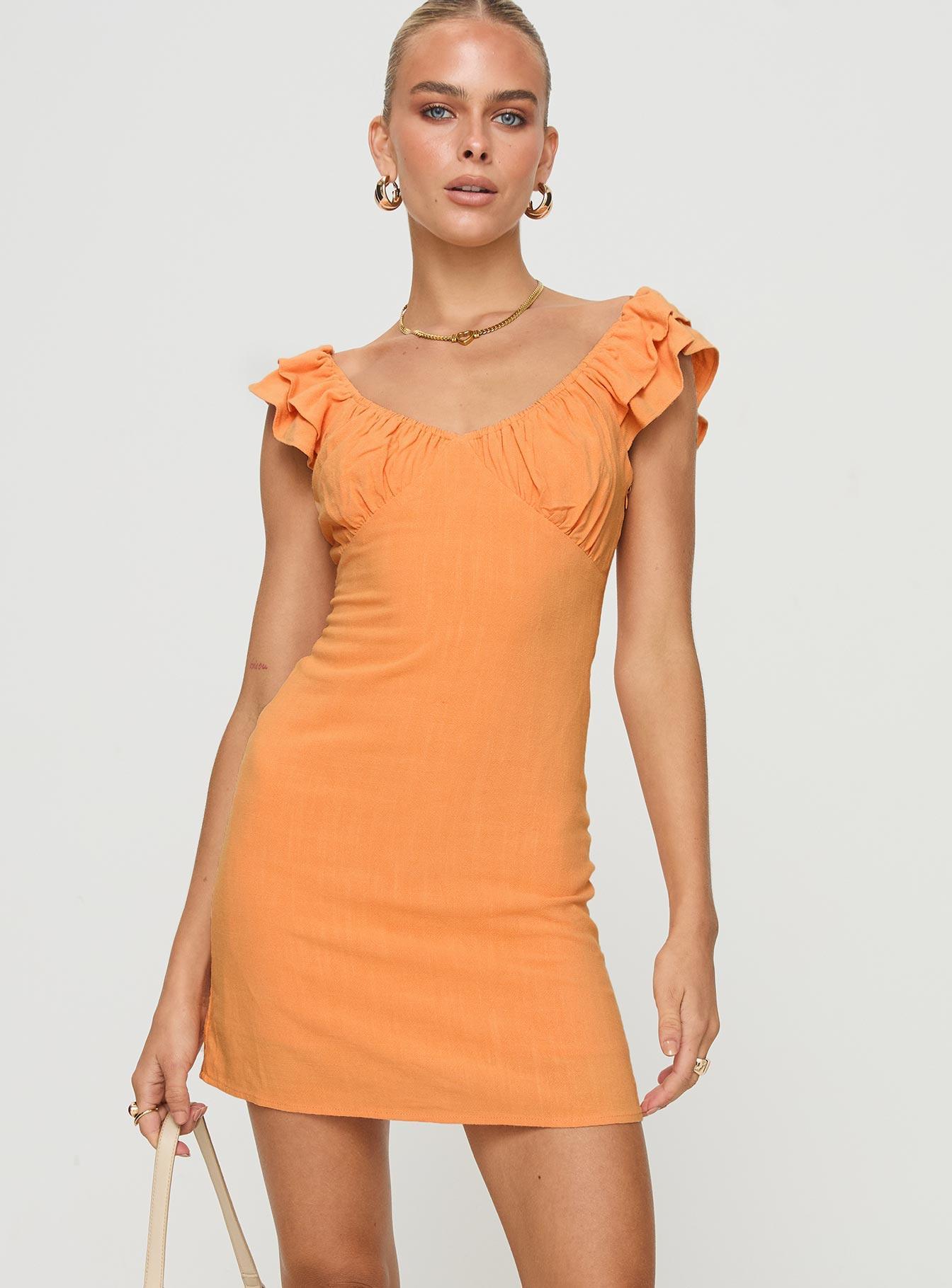 Leto Mini Dress Orange Product Image