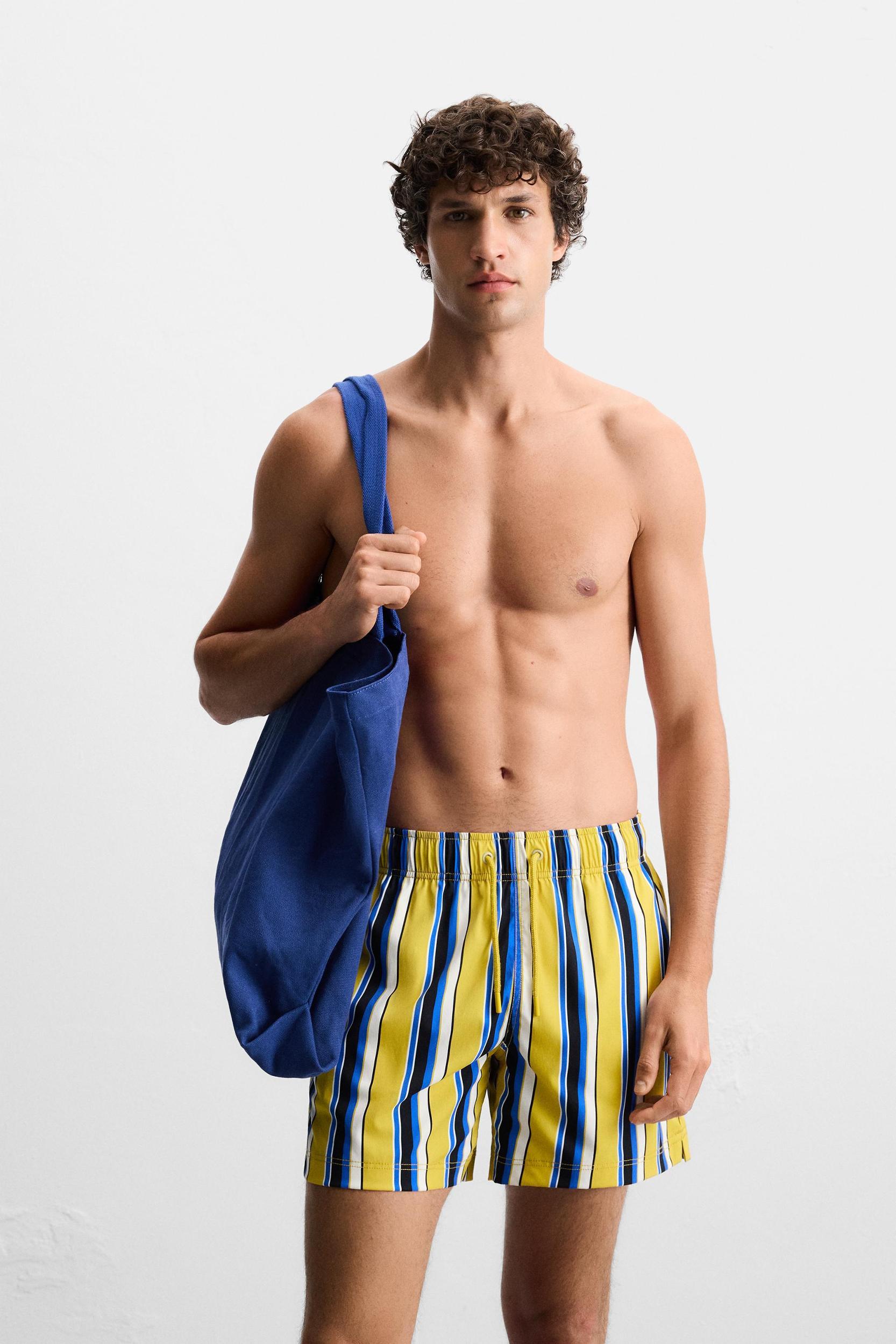 STRIPED MID-LENGTH SWIMSUIT Product Image