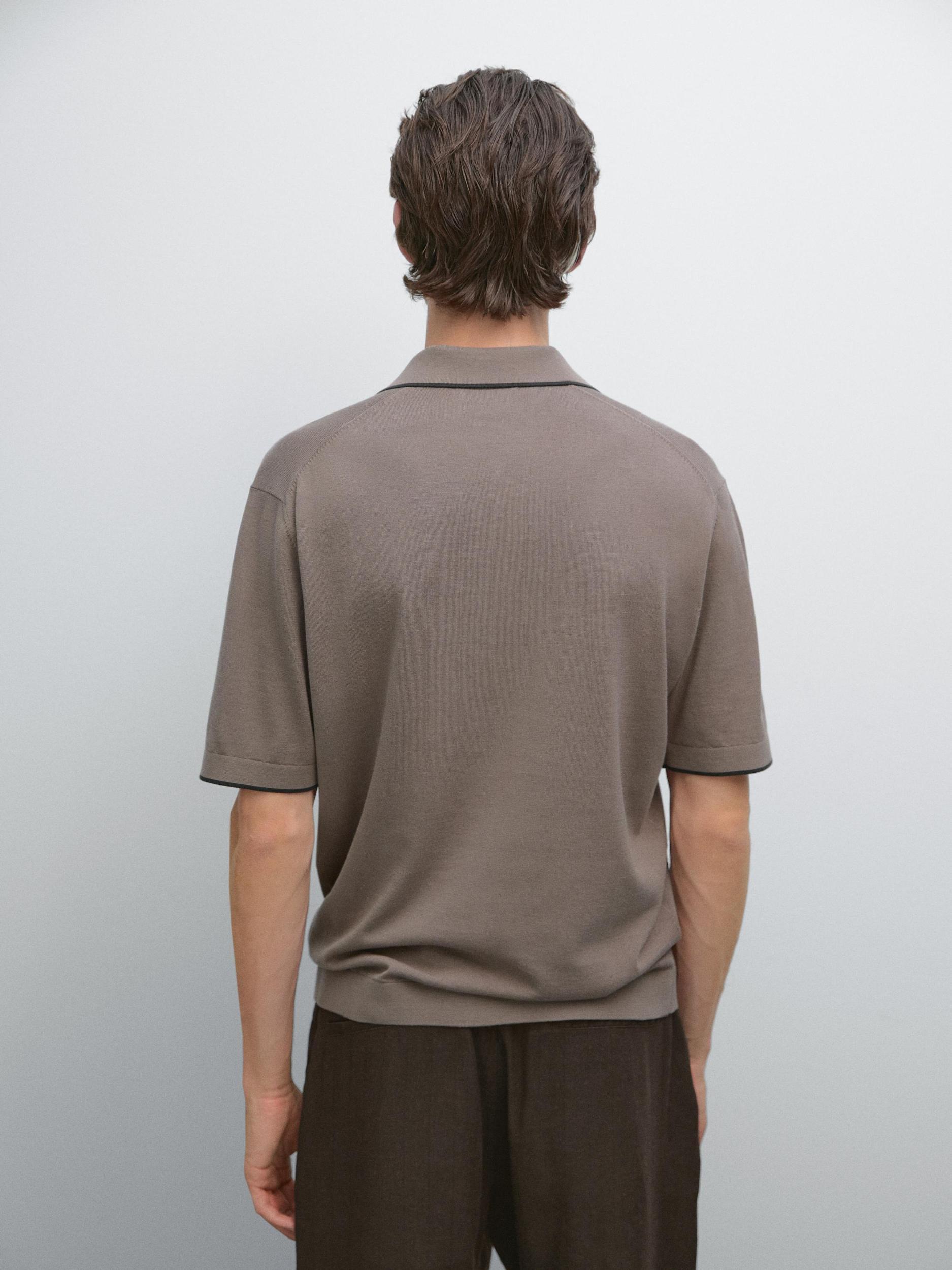 Knit polo shirt with contrast detail Product Image