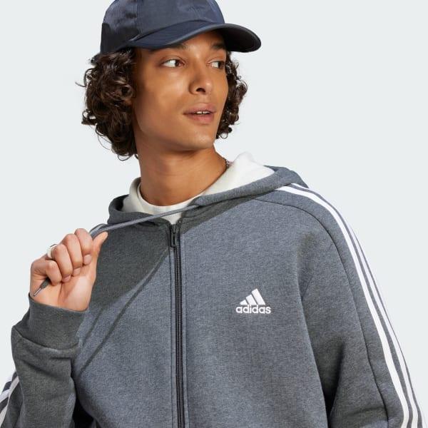 Essentials Fleece 3-Stripes Full-Zip Hoodie Product Image