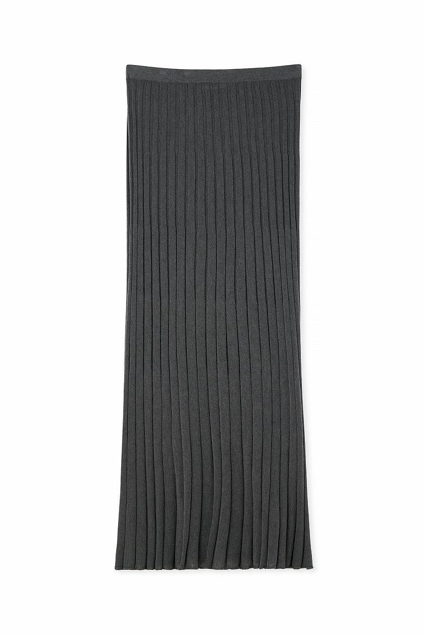 Wool Blend Knitted Midi Skirt Product Image