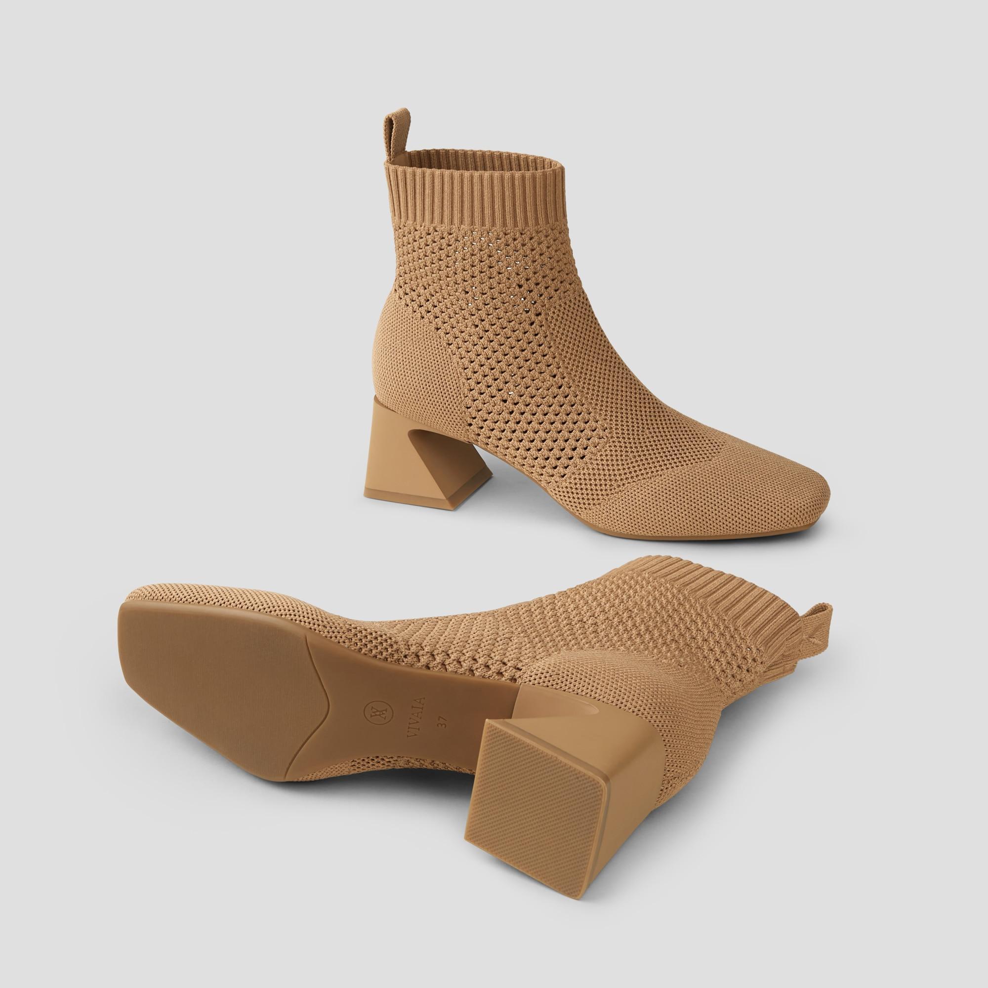 Square-Toe Perforated Heeled Boots (Melissa) Product Image