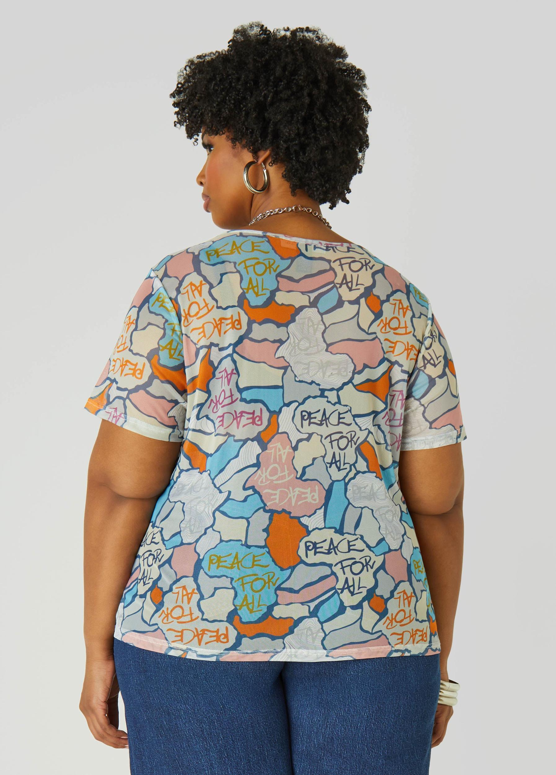 Peace Print Mesh Tee Product Image