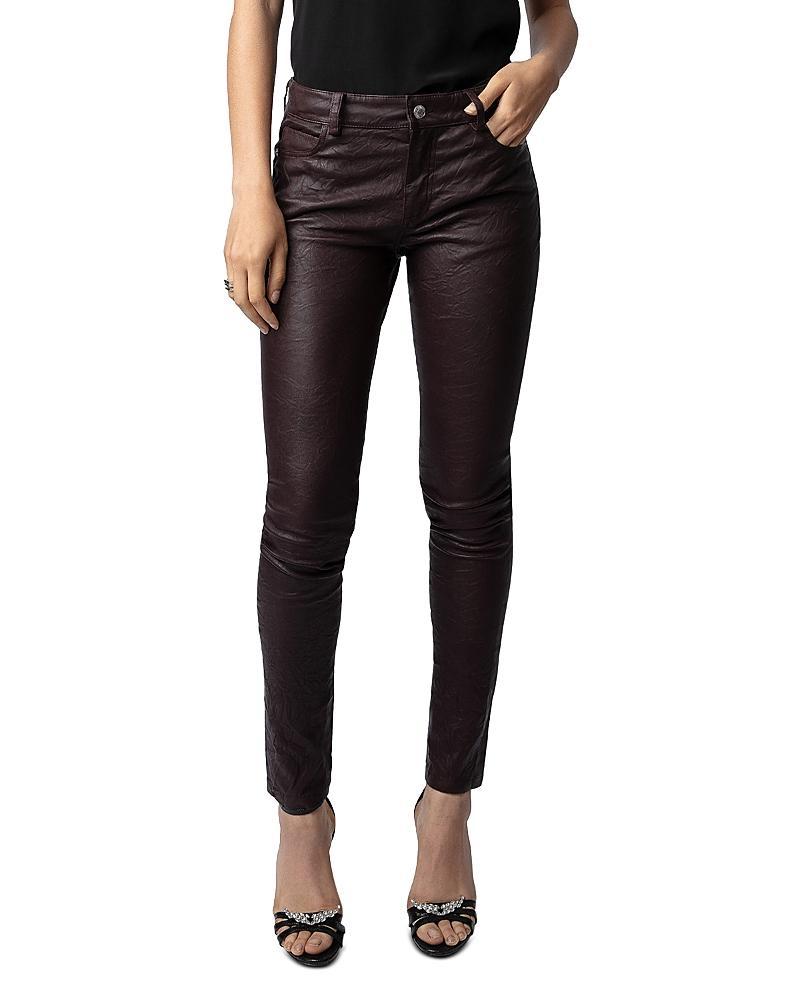 Phlame Crinkled Leather Pants Product Image