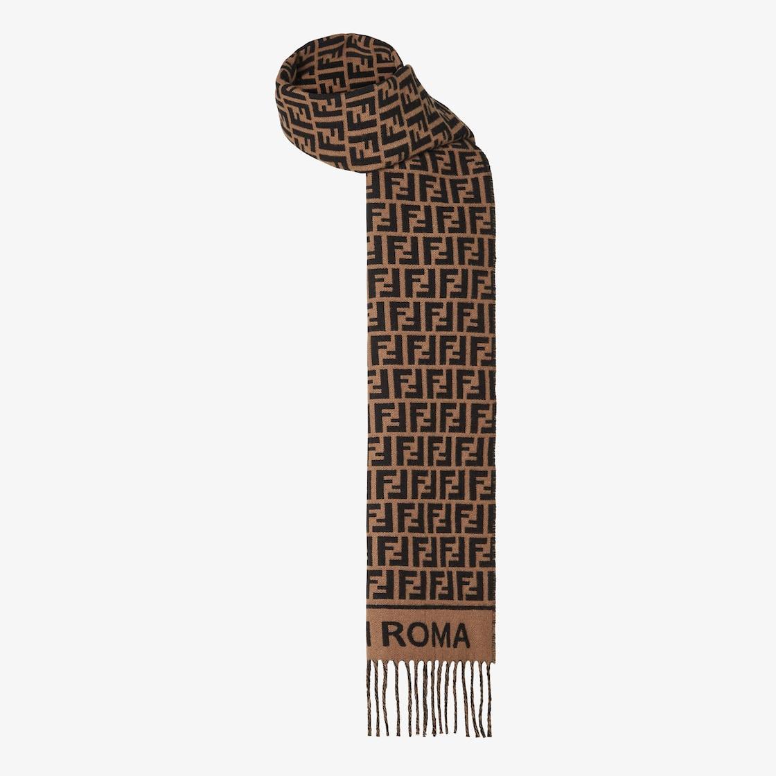 FF ScarfBrown wool and cashmere scarf Product Image