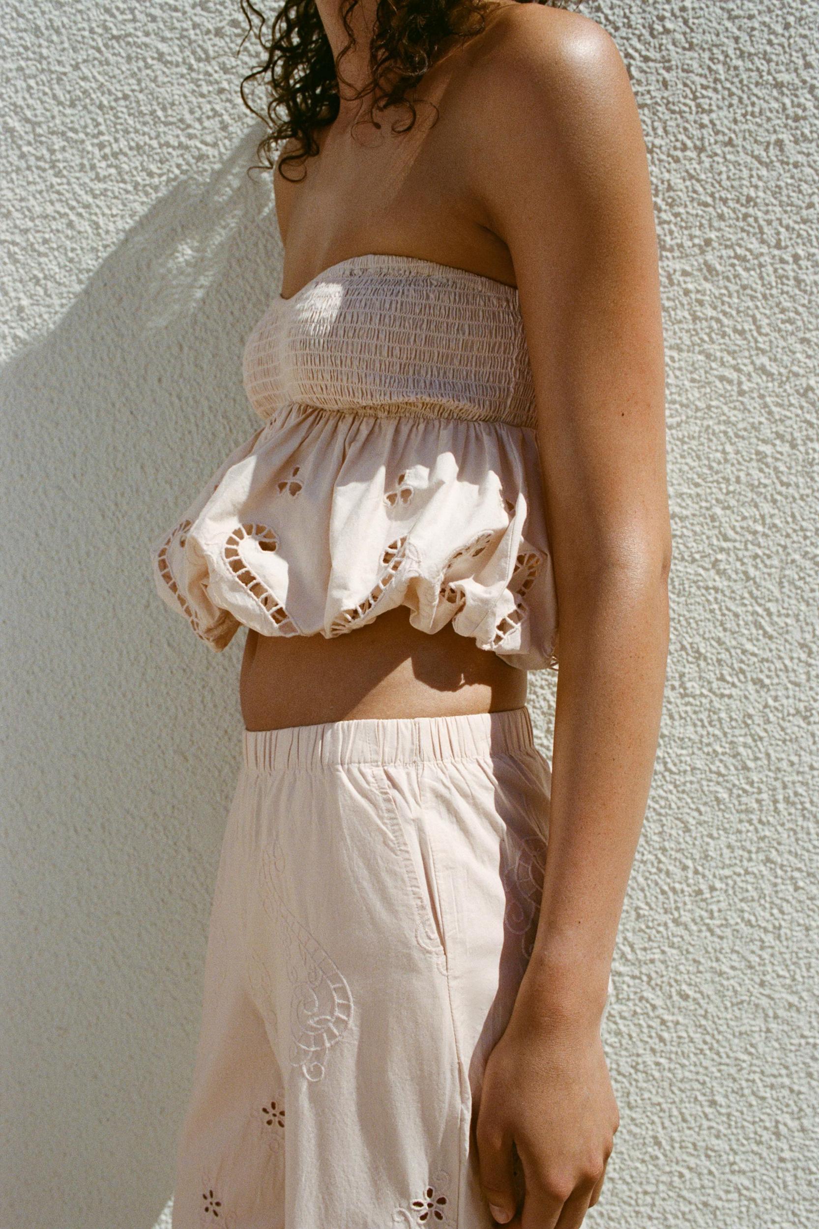 EMBROIDERED PAJAMA PANTS Product Image