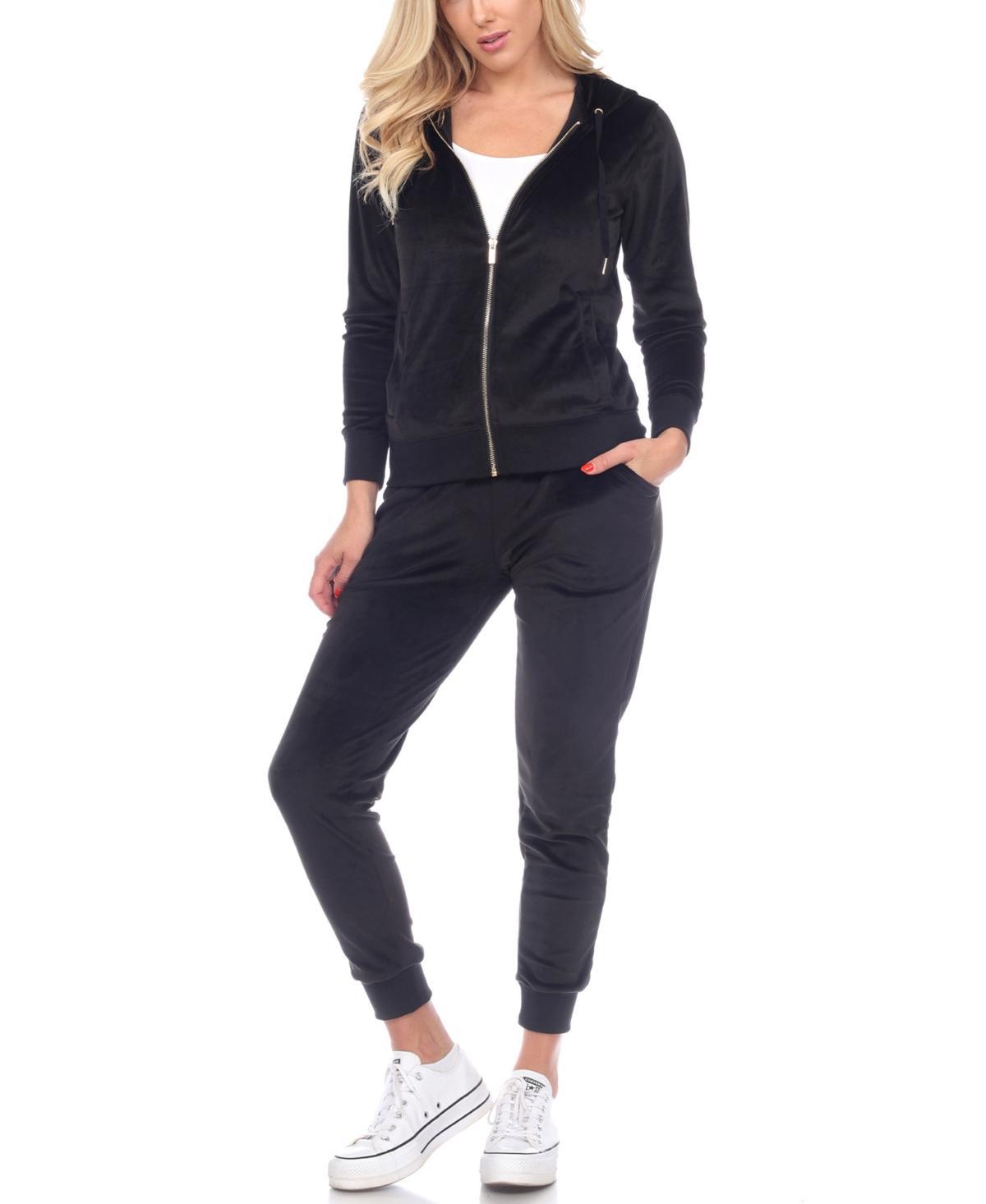 Women's 2 Piece Velour Tracksuit Set - White Mark Product Image