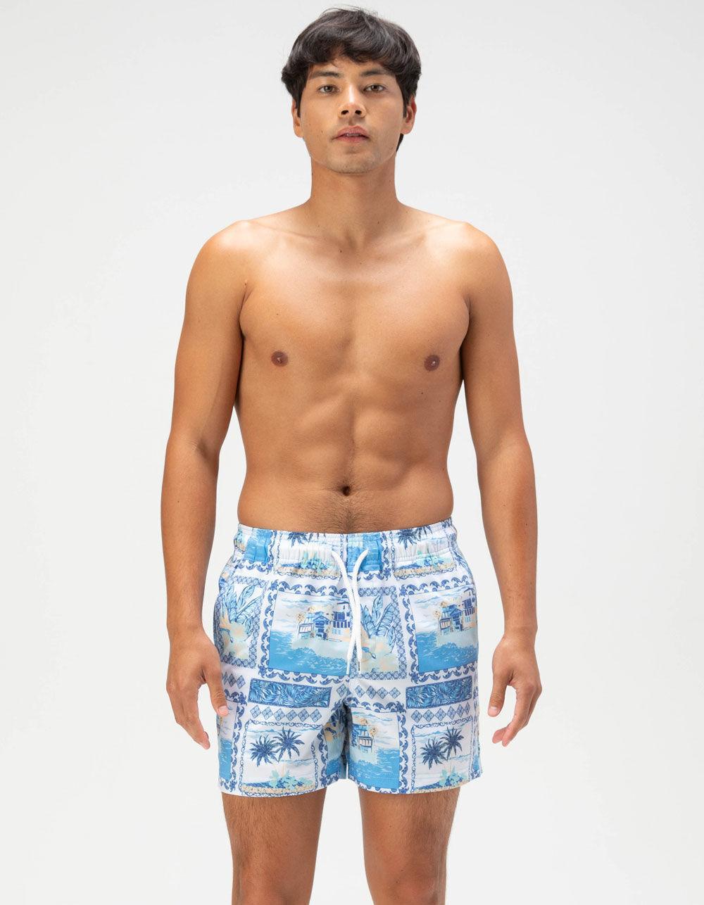 RSQ Mens Vacation Scene Swim Shorts Product Image