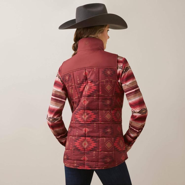 Ariat® Ladies Cirus Burnt Rose Print Insulated Zip Vest Product Image