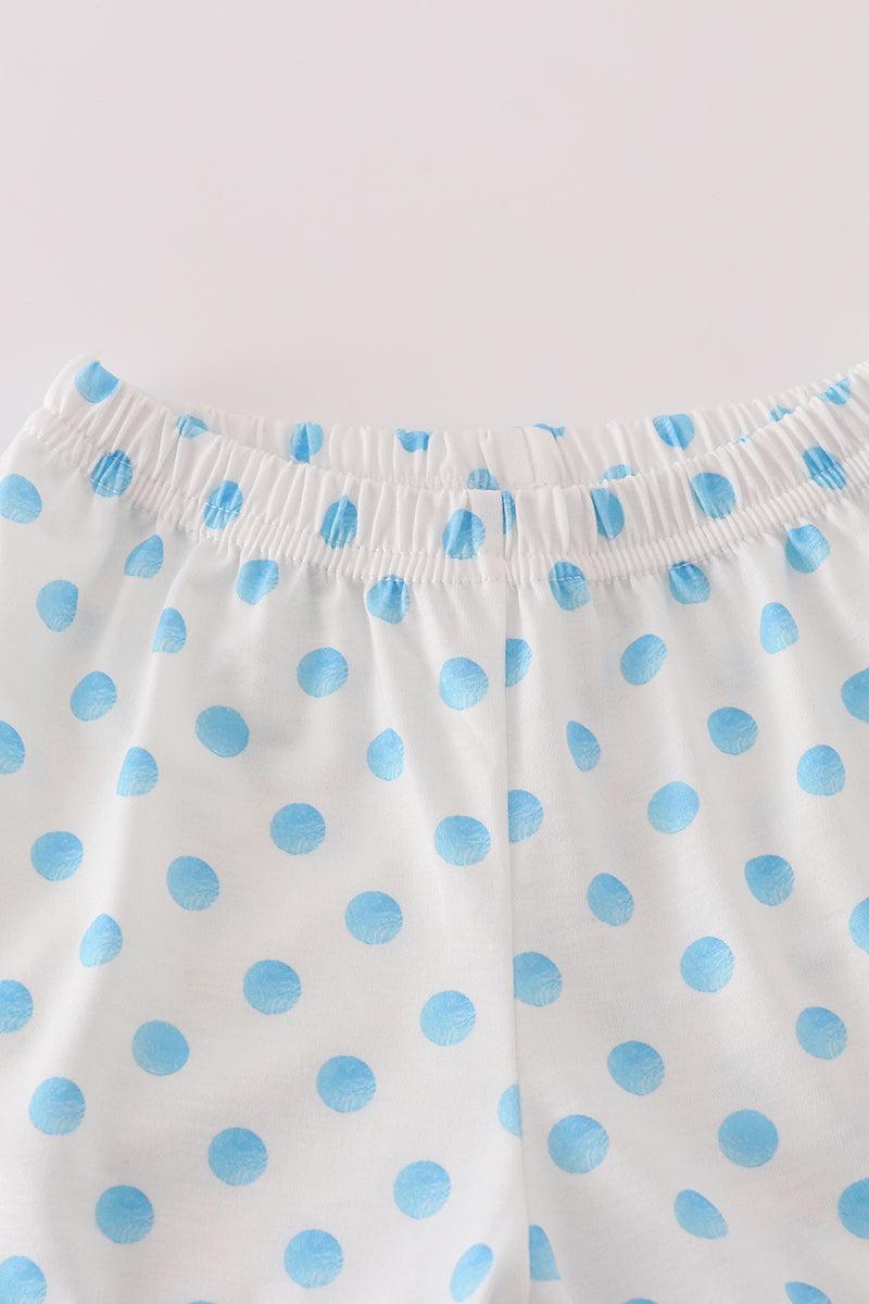 Blue character applique shorts set Product Image