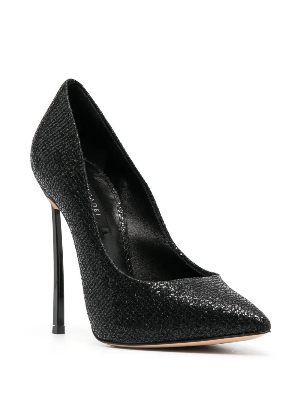 CASADEI Blade 120mm Sequin-embellished Pumps In Black Product Image