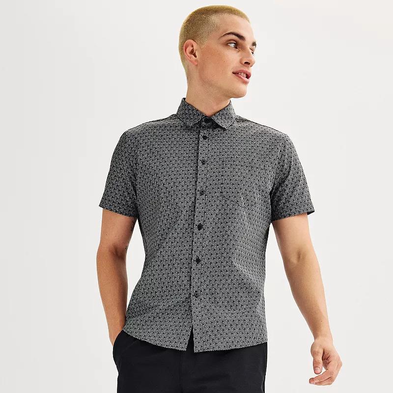 Men's FLX Slim Performance Untucked-Fit Button Down Shirt, Size: Large SLIM, Riviera Product Image