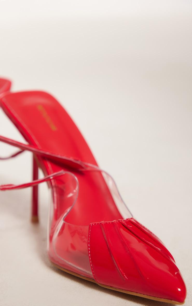 Red Point Capped Toe Sling Back Heeled Courts Product Image