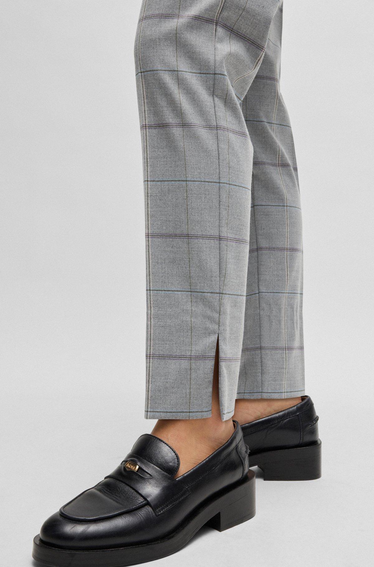 Formal trousers in checked stretch fabric Product Image