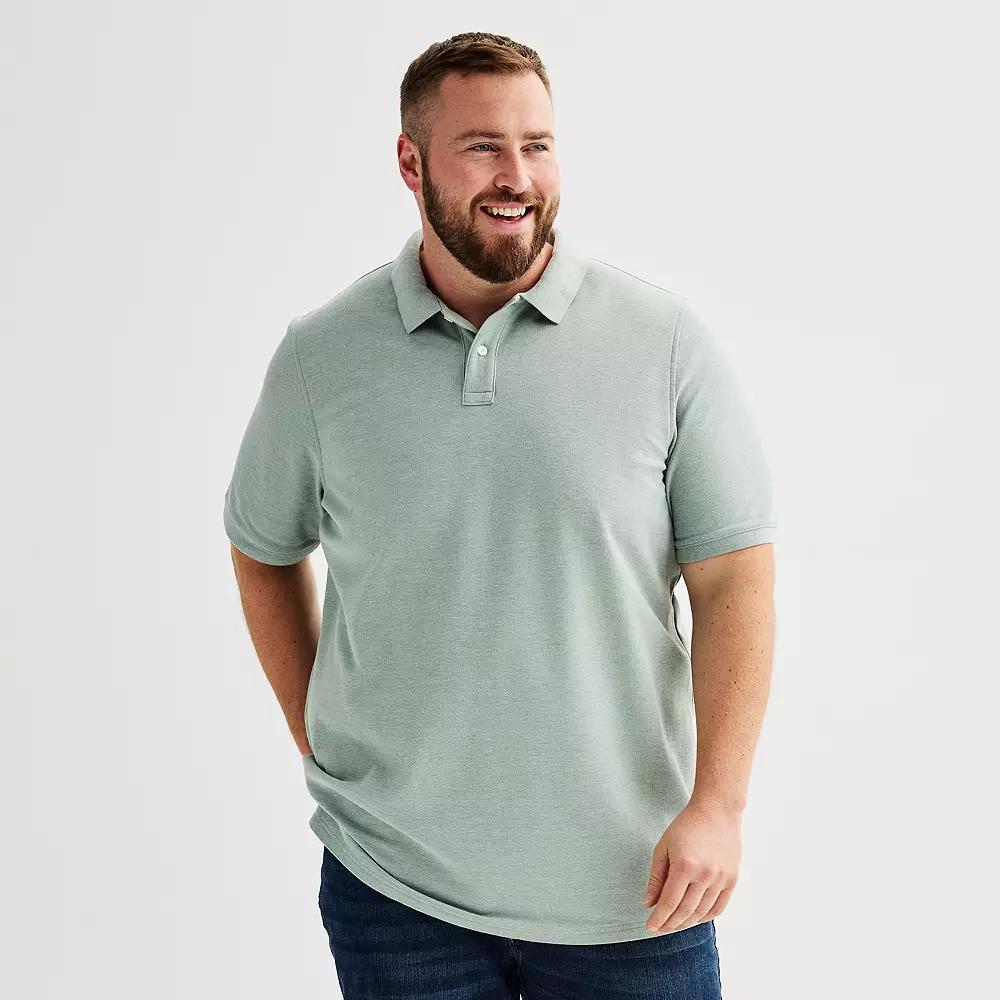 Big & Tall Sonoma Goods For Life® Pique Polo, Men's, Size: Large Tall, Green Texture Product Image